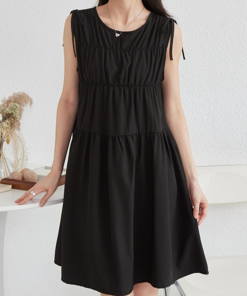 「MAISON DE THERESE」 ノースリーブワンピース M ブラック レディース_画像3