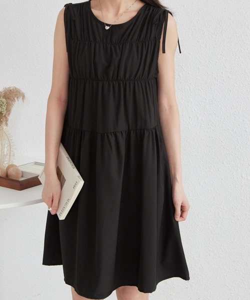 「MAISON DE THERESE」 ノースリーブワンピース M ブラック レディース_画像4