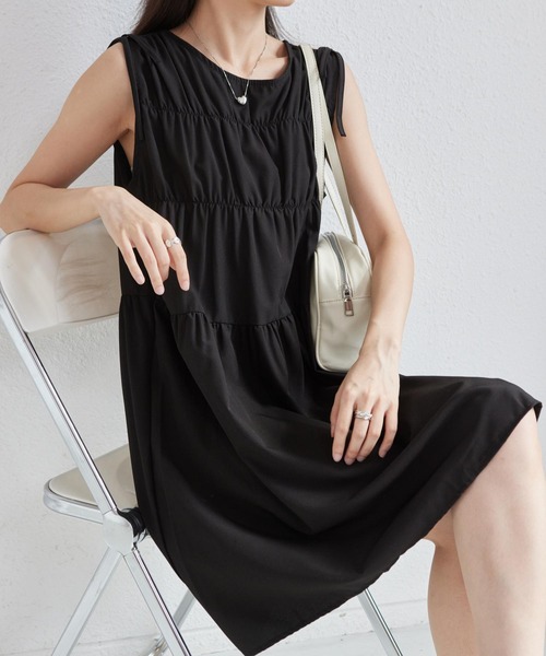 「MAISON DE THERESE」 ノースリーブワンピース M ブラック レディース_画像8