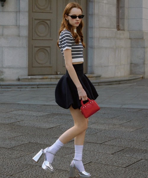 「EIMY ISTOIRE」 半袖ニット FREE ホワイト レディース_画像3