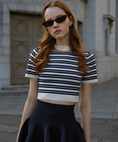 「EIMY ISTOIRE」 半袖ニット FREE ホワイト レディース_画像8