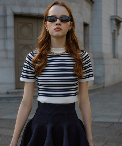 「EIMY ISTOIRE」 半袖ニット FREE ホワイト レディース_画像9