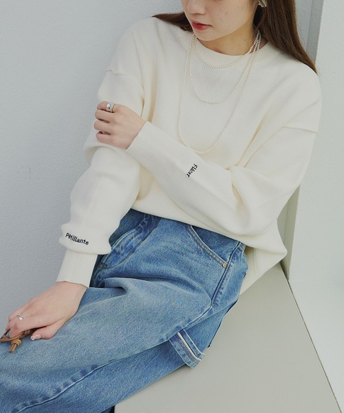 pual ce cin ニット セーター スウェットライクダブルジャガードニット