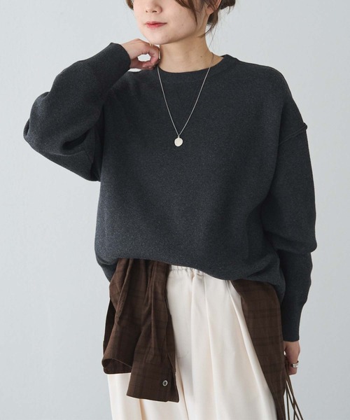 pual ce cin ニット セーター スウェットライクダブルジャガードニット