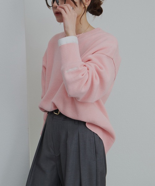 pual ce cin ニット セーター スウェットライクダブルジャガードニット