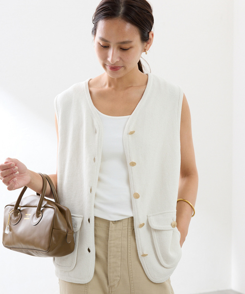 FRAMeWORK（フレームワーク） ベスト FREE ネイビー レディース