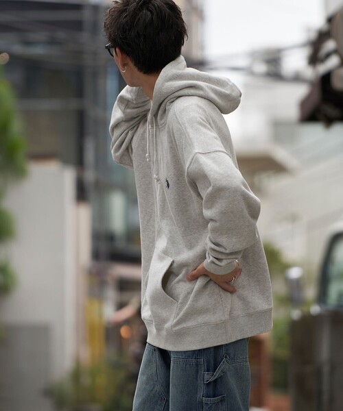 「PUBLUX」 「U.S.POLO ASSN.」プルオーバーパーカー LARGE ライトグレー メンズ_画像3