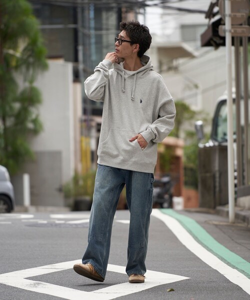 「PUBLUX」 「U.S.POLO ASSN.」プルオーバーパーカー LARGE ライトグレー メンズ_画像6