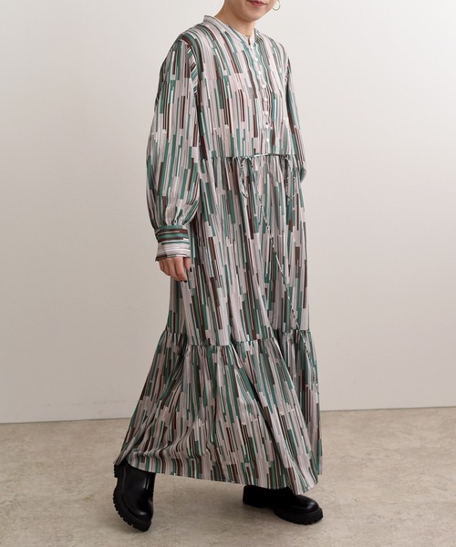 「LHELBIE」 長袖ワンピース M イエロー レディース_画像3