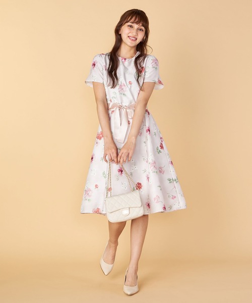 「LAISSE PASSE」 半袖ワンピース SMALL スモークピンク レディースの画像