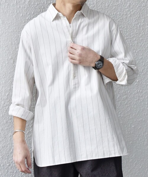 「SHIPS any」 7分袖シャツ X-LARGE ホワイト メンズ_画像5