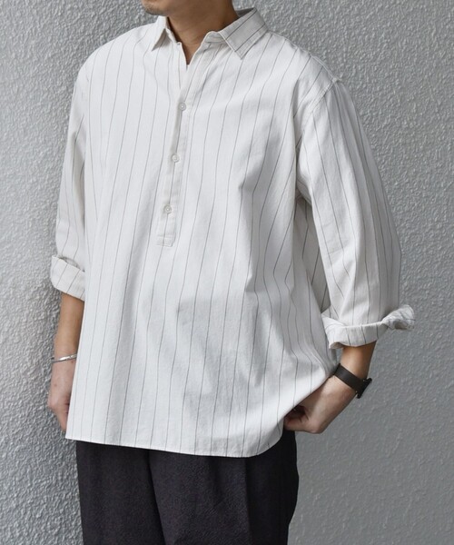 「SHIPS any」 7分袖シャツ X-LARGE ホワイト メンズ_画像6