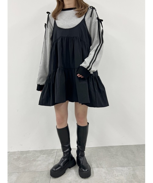 「WC」 キャミソールワンピース FREE ブラック レディース_画像4