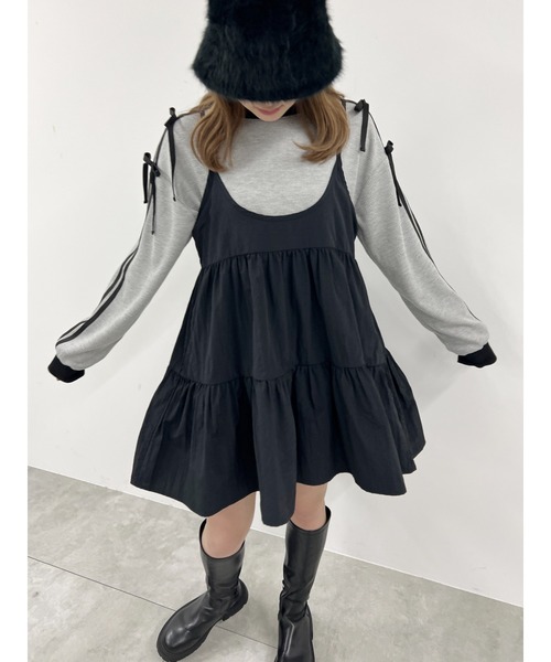 「WC」 キャミソールワンピース FREE ブラック レディース_画像5