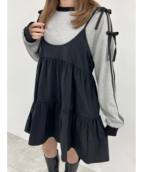 「WC」 キャミソールワンピース FREE ブラック レディース_画像6