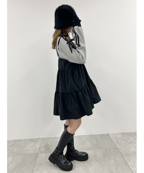 「WC」 キャミソールワンピース FREE ブラック レディース_画像8