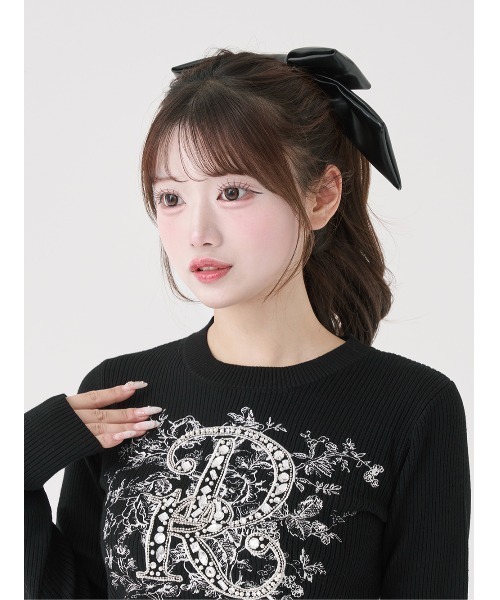 ♡ ダーリッチ Darich ♡ DRビジューフラワーリブニットトップス DRビジューフラワーニットトップス – Darich (ダーリッチ)