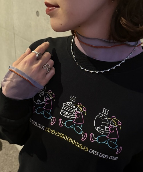 DOUBLE NAME（ダブルネーム） tシャツ 蒸しガール刺しゅうプルオーバー