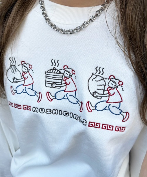 DOUBLE NAME（ダブルネーム） tシャツ 蒸しガール刺しゅうプルオーバー