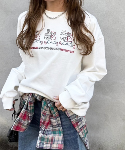 DOUBLE NAME（ダブルネーム） tシャツ 蒸しガール刺しゅうプルオーバー