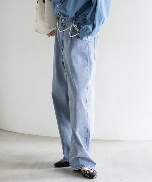 Elura（エルーラ） ワイドパンツ ジーンズ デニム デニムパンツ 大人