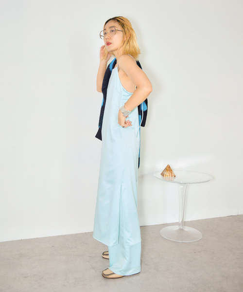 「CITYSHOP」 イージーパンツ 36 サックスブルー レディース_画像3