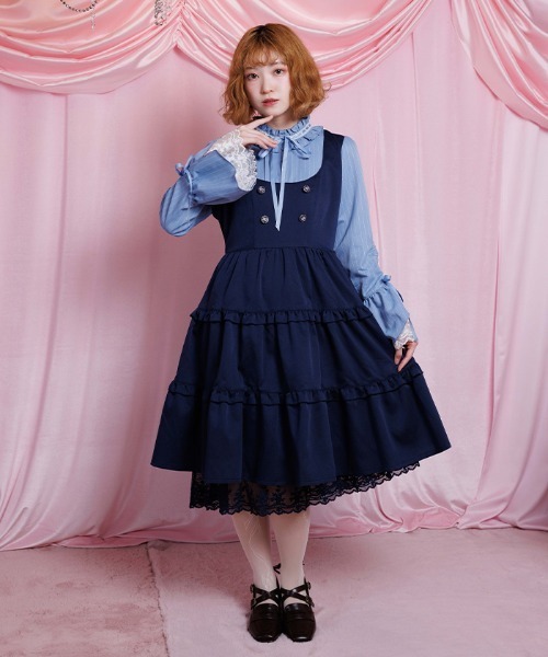 axes femme POETIQUE ワンピース 姫袖風ジャンスカドッキング