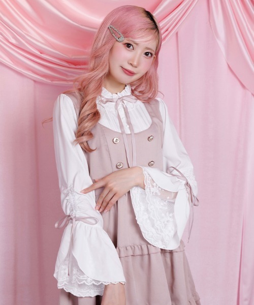 axes femme POETIQUE ワンピース 姫袖風ジャンスカドッキング