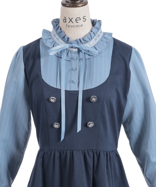 axes femme POETIQUE ワンピース 姫袖風ジャンスカドッキング