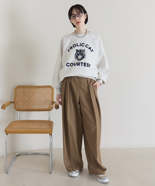 「meilmada」 スウェットカットソー FREE オートミール レディース_画像2