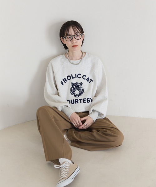 「meilmada」 スウェットカットソー FREE オートミール レディース_画像5