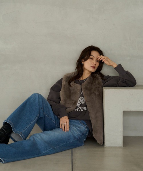 「meilmada」 スウェットカットソー FREE オートミール レディース_画像7