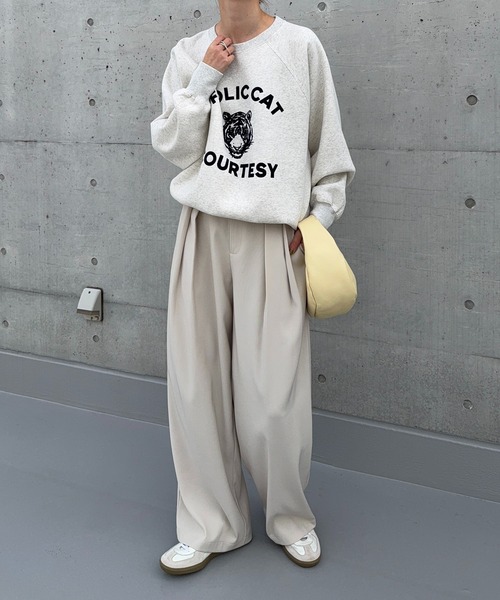 「meilmada」 スウェットカットソー FREE オートミール レディース_画像8