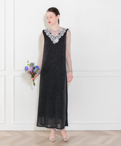 「Leja」 長袖ワンピース FREE ブラック レディース_画像9