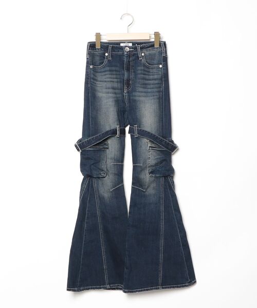 「GYDA」 ブーツカットデニムパンツ MEDIUM ネイビー レディース