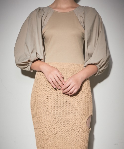tシャツ 「leinwande」Tucked Sleeve Bodysuits レディース_4
