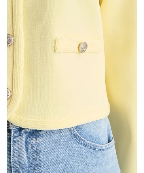 CELFORD トリム刺繍カーディガン 黄色 セルフォード CELFORD 【UVカット】トリム刺繍カーディガン （OWHT