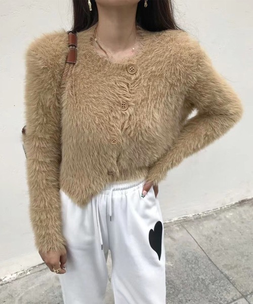 「me+em select」 ニットカーディガン FREE ブラック レディース_画像3