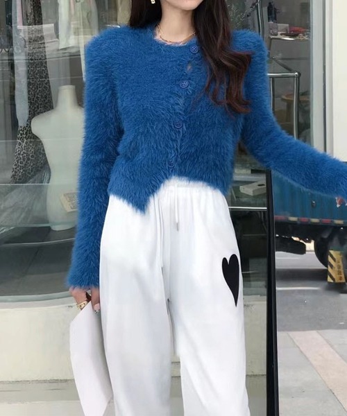 「me+em select」 ニットカーディガン FREE ブラック レディース_画像6