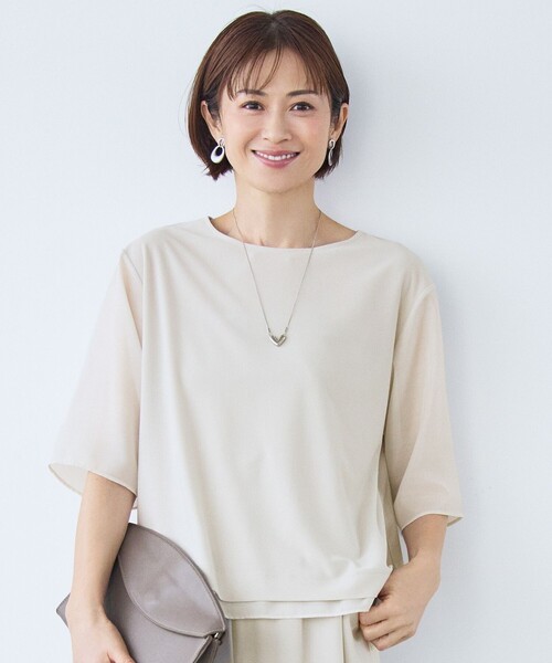 自由区（ジユウク） tシャツ 半袖 ストレッチアムンゼン Tブラウス 