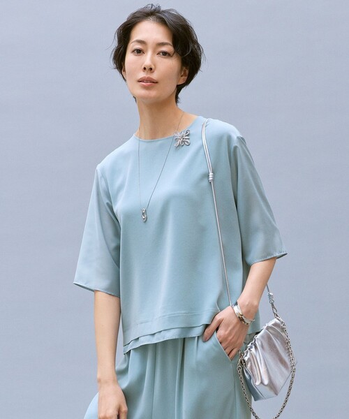 自由区（ジユウク） tシャツ 半袖 ストレッチアムンゼン Tブラウス 