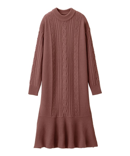 「alotta」 ニットワンピース M ラベンダー レディース_画像9