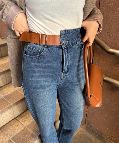 「ISOOK」 デニムパンツ FREE ブラック レディース_画像2