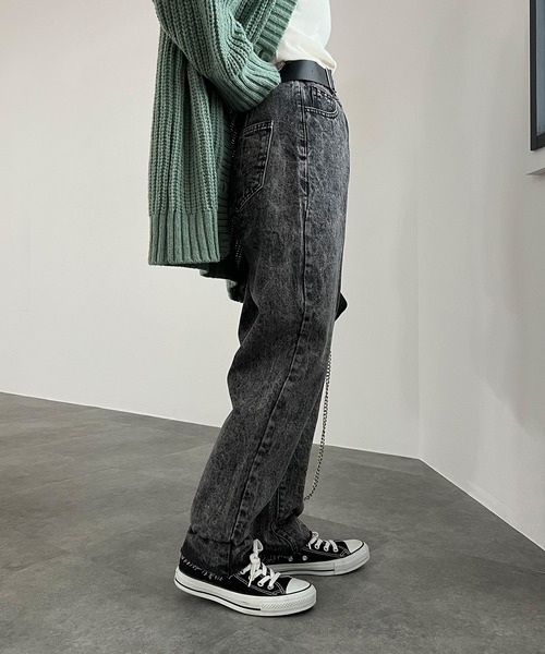 「ISOOK」 デニムパンツ FREE ブラック レディース_画像8