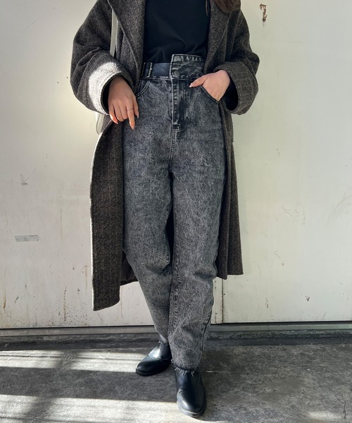 「ISOOK」 デニムパンツ FREE ブラック レディース_画像9