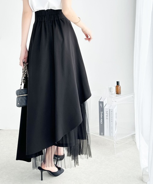 「mily bilet」 プリーツスカート X-LARGE ブラック レディース_画像3