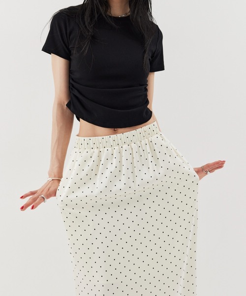 コットン★ウール 【GASA*／ガサ】 Aライン スカート ドット HANNE スカート ドットサテンロングスカート : ZOZOTOWN Yahoo!店