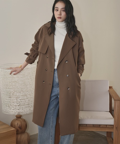 「LOWO」 「flolia」トレンチコート L ライトベージュ レディース_画像6