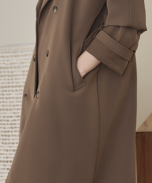 「LOWO」 「flolia」トレンチコート L ライトベージュ レディース_画像9