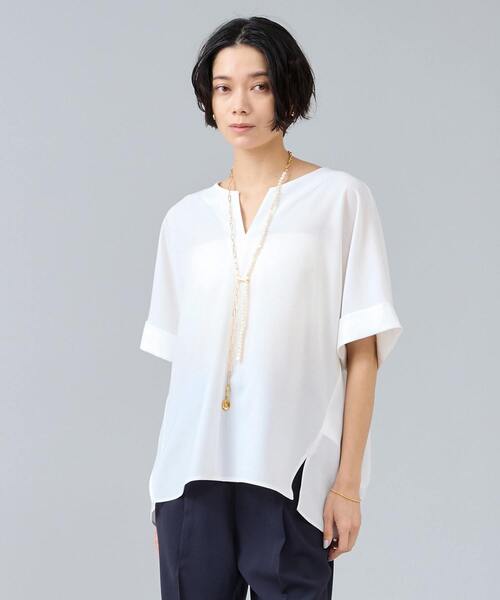 Liesse（リエス） ブラウス シャツ キーネックブラウス レディース 